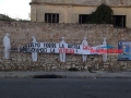 Lo striscione degli attivisti di Casapound